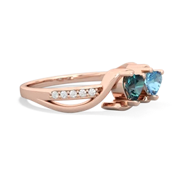 Alexandrite Side By Side 14K Rose Gold ring R3090