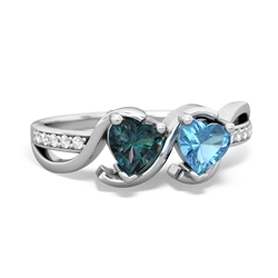 Alexandrite Side By Side 14K White Gold ring R3090