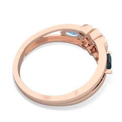 Alexandrite Hearts Intertwined 14K Rose Gold ring R5880