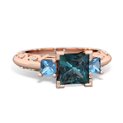 Alexandrite Eternal Embrace Engagement 14K Rose Gold ring C2001