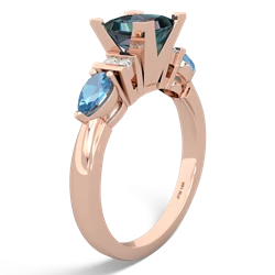 Alexandrite 6Mm Princess Eternal Embrace Engagement 14K Rose Gold ring C2002