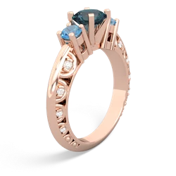 Alexandrite Art Deco Eternal Embrace Engagement 14K Rose Gold ring C2003