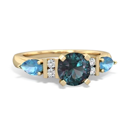 Alexandrite 6Mm Round Eternal Embrace Engagement 14K Yellow Gold ring R2005