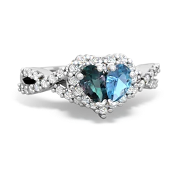 Alexandrite Diamond Twist 'One Heart' 14K White Gold ring R2640HRT