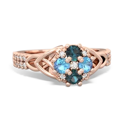 Alexandrite Celtic Knot Cluster Engagement 14K Rose Gold ring R26443RD