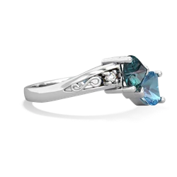 Alexandrite Snuggling Hearts 14K White Gold ring R2178