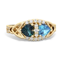 Alexandrite Sparkling Celtic Knot 14K Yellow Gold ring R2645