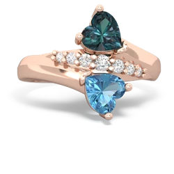 Alexandrite Heart To Heart 14K Rose Gold ring R2064