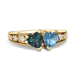 Alexandrite Heart To Heart 14K Yellow Gold ring R3342