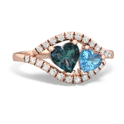 Alexandrite Mother And Child 14K Rose Gold ring R3010