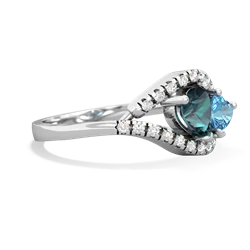 Alexandrite Mother And Child 14K White Gold ring R3010