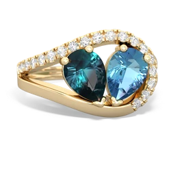 Alexandrite Nestled Heart Keepsake 14K Yellow Gold ring R5650