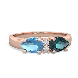 Alexandrite Pear Bowtie 14K Rose Gold ring R0865