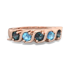 Alexandrite Anniversary Band 14K Rose Gold ring R2089