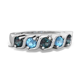 Alexandrite Anniversary Band 14K White Gold ring R2089