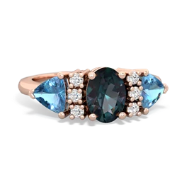 Alexandrite Antique Style Three Stone 14K Rose Gold ring R2186