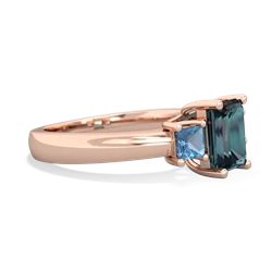 Alexandrite Three Stone Emerald-Cut Trellis 14K Rose Gold ring R4021