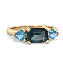 Alexandrite Three Stone 14K Yellow Gold ring R5235