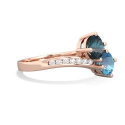Alexandrite Channel Set Two Stone 14K Rose Gold ring R5303