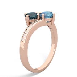 Alexandrite Channel Set Two Stone 14K Rose Gold ring R5303