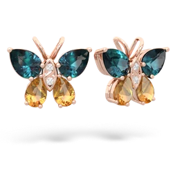 Alexandrite Butterfly 14K Rose Gold earrings E2215