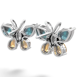 Alexandrite Butterfly 14K White Gold earrings E2215