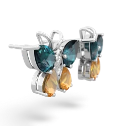 Alexandrite Butterfly 14K White Gold earrings E2215