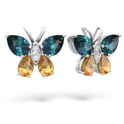 Alexandrite Butterfly 14K White Gold earrings E2215