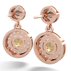 Alexandrite Halo Dangle 14K Rose Gold earrings E5319