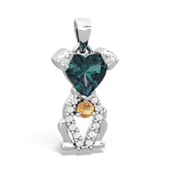 Alexandrite Puppy Love 14K White Gold pendant P5800
