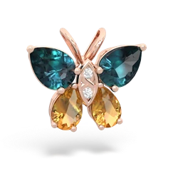 Alexandrite Butterfly 14K Rose Gold pendant P2215