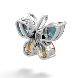 Alexandrite Butterfly 14K White Gold pendant P2215