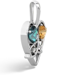 Alexandrite Celtic Trinity Heart 14K White Gold pendant P5331