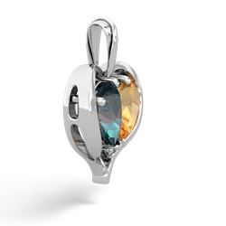 Alexandrite Two Become One 14K White Gold pendant P5330