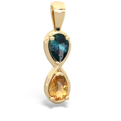 Alexandrite Infinity 14K Yellow Gold pendant P5050