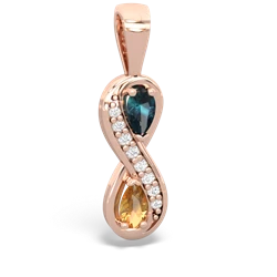 Alexandrite Diamond Infinity 14K Rose Gold pendant P5390