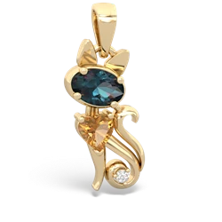 Alexandrite Kitten 14K Yellow Gold pendant P5780