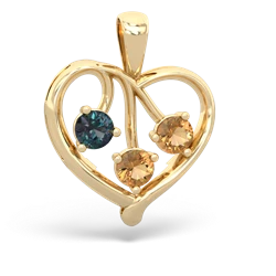 Alexandrite Glowing Heart 14K Yellow Gold pendant P2233