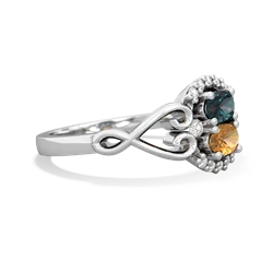 Alexandrite Love Nest 14K White Gold ring R5860