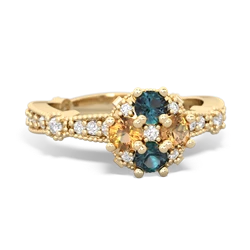 Alexandrite Sparkling Tiara Cluster 14K Yellow Gold ring R26293RD