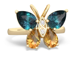 Alexandrite Butterfly 14K Yellow Gold ring R2215