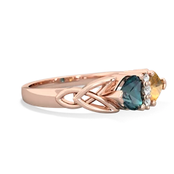 Alexandrite Celtic Knot Double Heart 14K Rose Gold ring R5040