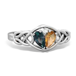 Alexandrite Celtic Love Knot 14K White Gold ring R5420