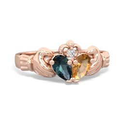 Alexandrite 'Our Heart' Claddagh 14K Rose Gold ring R2388