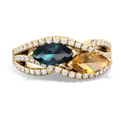 Alexandrite Diamond Rivers 14K Yellow Gold ring R3070