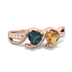 Alexandrite Side By Side 14K Rose Gold ring R3090