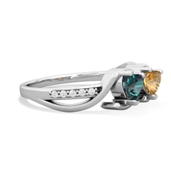 Alexandrite Side By Side 14K White Gold ring R3090