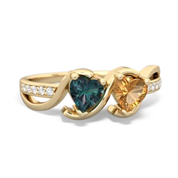 Alexandrite Side By Side 14K Yellow Gold ring R3090