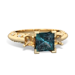 Alexandrite Eternal Embrace Engagement 14K Yellow Gold ring C2001