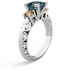 Alexandrite Eternal Embrace Engagement 14K White Gold ring C2001